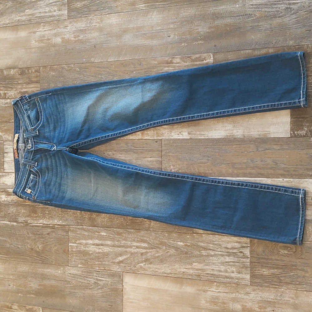 BIG STAR Nina mid-rise straight medium wash jeans The Buckle 27L sz 27x36L TALL - Picture 5 of 16